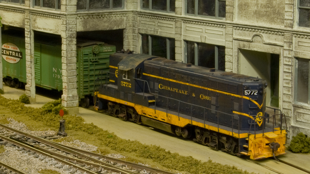 GP7 no.5772 collects a box car from the furniture factory