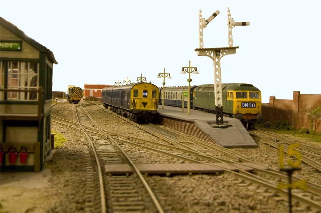 A view from the signal box along the station platform.