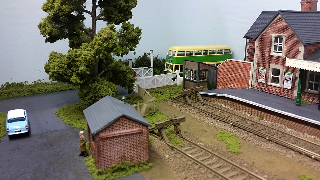 A view across to the disused level crossing