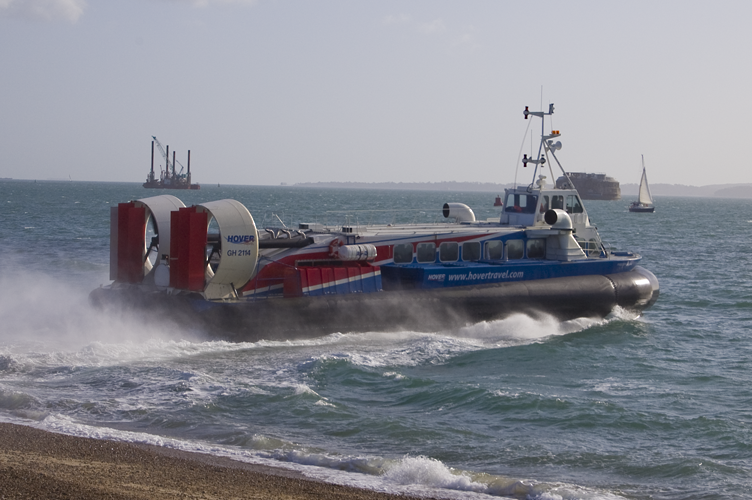 Hovertravel AP1-88 Hovercraft leaving Southsea
